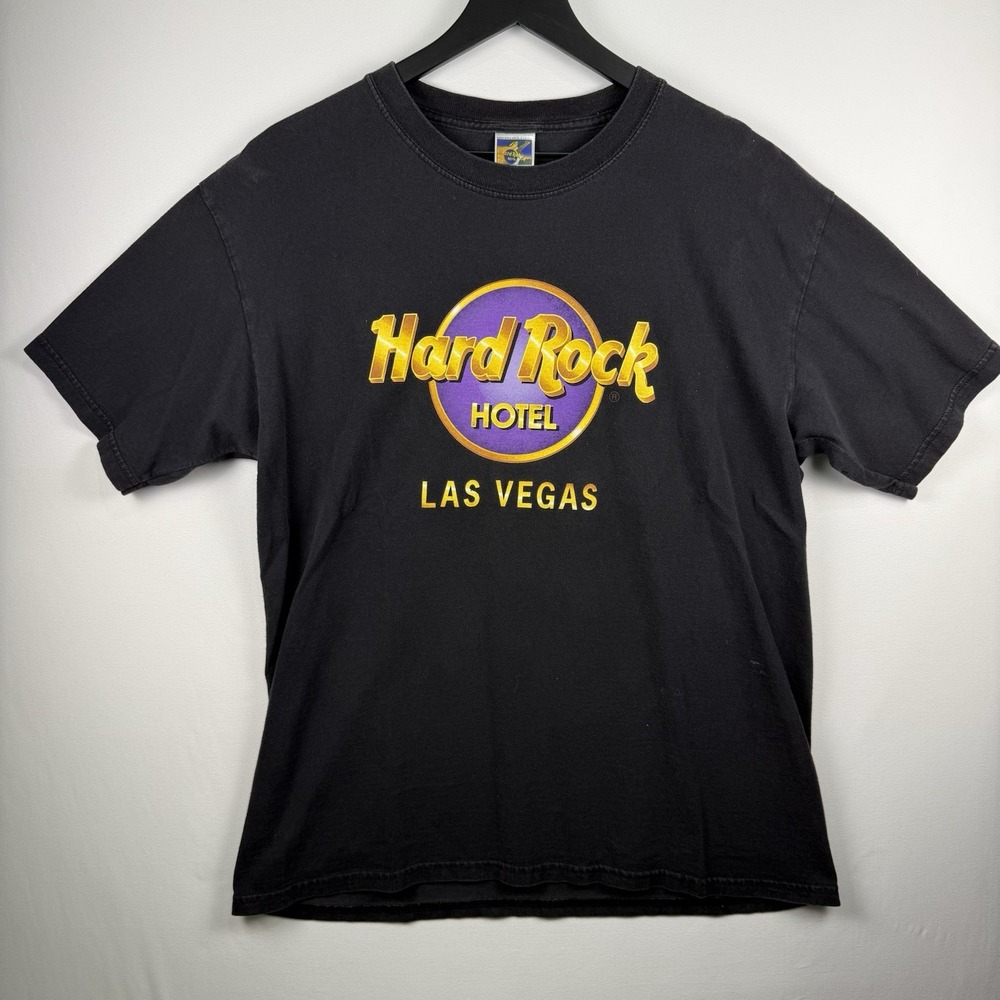 Vintage Hard Rock Cafe Hotel Las Vegas T Shirt Black Mens Size Large